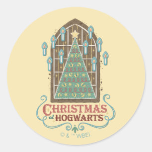 Weihnachten bei HOGWARTS™ Cookie Graphic Runder Aufkleber