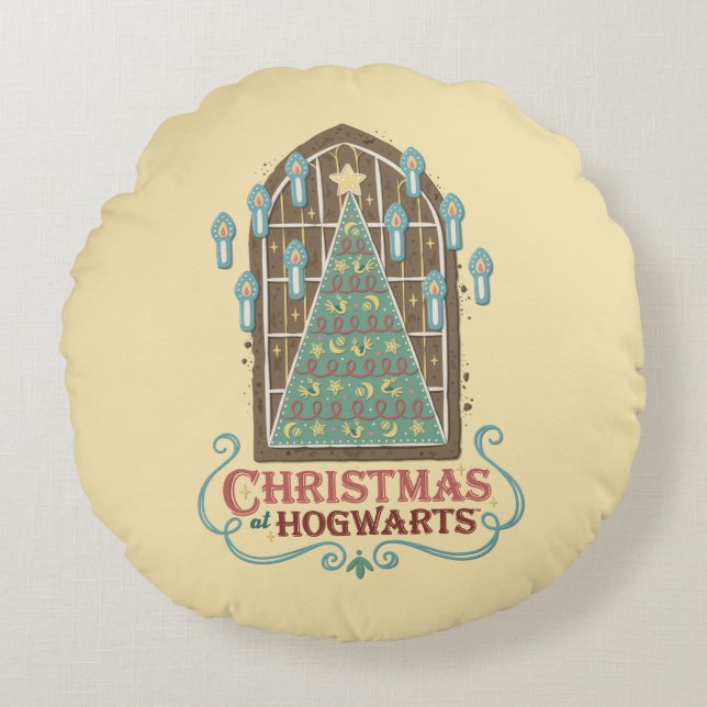 Weihnachten bei HOGWARTS™ Cookie Graphic Rundes Kissen (Vorderseite)