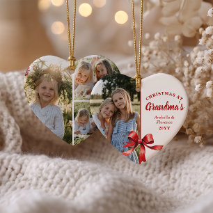 Weihnachten bei Oma 4 Foto-Rote-Schleife Weihnacht Keramik Ornament