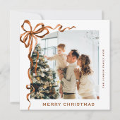 Weihnachten Beige Boho Bow Ribbon 2 Foto (Vorderseite)