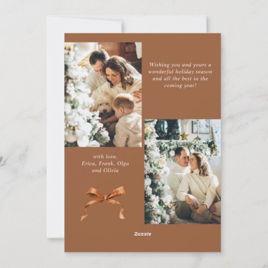 Weihnachten Beige Boho Bow Ribbon 3 Foto (Rückseite)