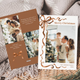 Weihnachten Beige Boho Bow Ribbon 3 Foto