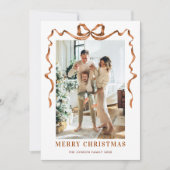 Weihnachten Beige Boho Bow Ribbon 3 Foto (Vorderseite)
