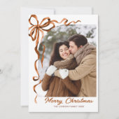 Weihnachten Beige Boho Bow Ribbon 5 Foto (Vorderseite)