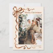 Weihnachten Beige Boho Bow Ribbon 5 Foto (Vorderseite)