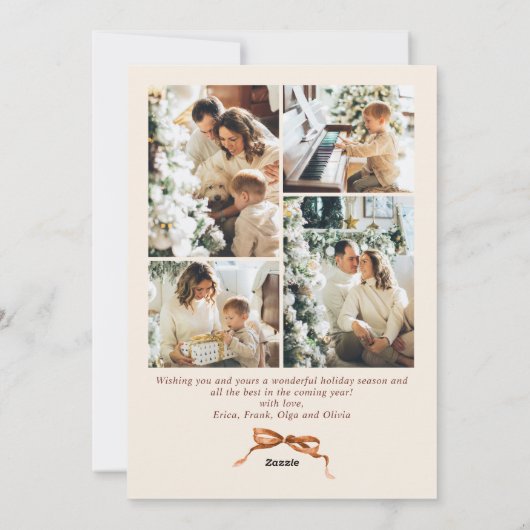 Weihnachten Beige Boho Bow Ribbon 5 Foto (Rückseite)