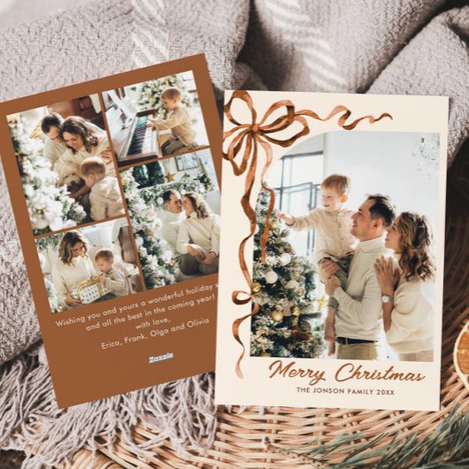 Weihnachten Beige Boho Bow Ribbon 5 Foto