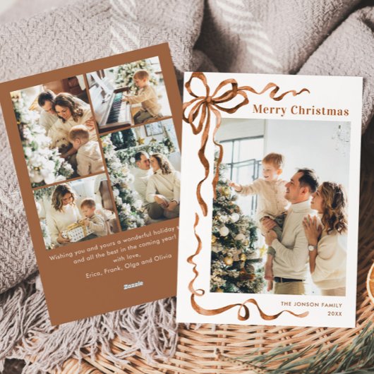 Weihnachten Beige Boho Bow Ribbon 5 Foto