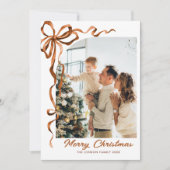 Weihnachten Beige Boho Bow Ribbon 5 Foto (Vorderseite)