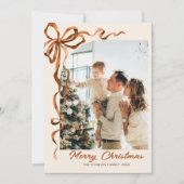 Weihnachten Beige Boho Bow Ribbon 5 Foto (Vorderseite)