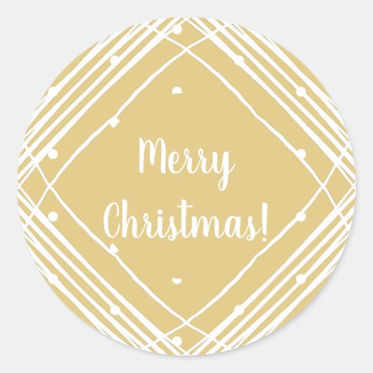 Weihnachten Beige Frohe Weihnachten Runder Aufkleber (Vorderseite)