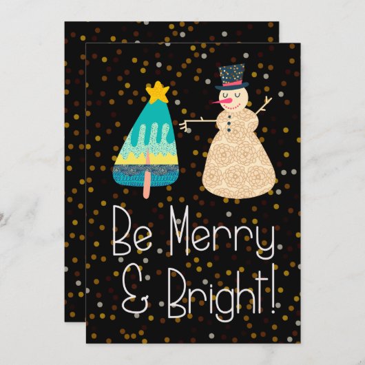 Weihnachten Beige fröhliche Snowman Tree Holiday C (Vorne/Hinten)