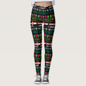 Weihnachten beladen lustige hässliche Weihnachtskr Leggings (Vorderseite)
