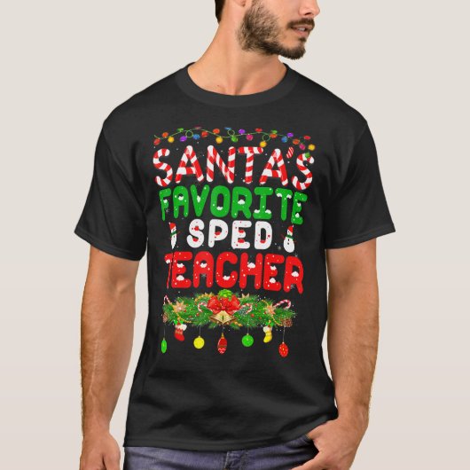 Weihnachten beleuchtet den Lieblings-Sped-Lehrer d T-Shirt (Vorderseite)