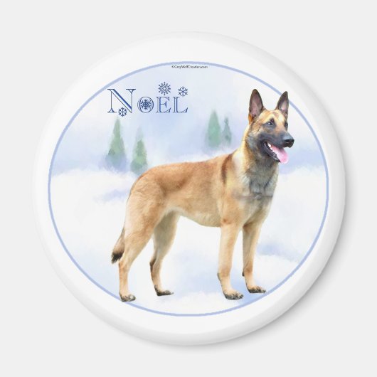 Weihnachten Belgisch Malinois Magnet (Vorne)