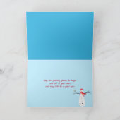 Weihnachten BELIEVE in Schneeflocken mit Schneeman Karte (Innenseite)