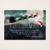 Weihnachten BELIEVE Rentier Sleigh Gruß (Vorderseite)