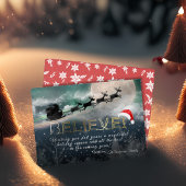 Weihnachten BELIEVE Rentier Sleigh Gruß