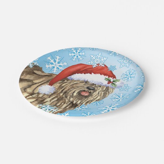Weihnachten Bergamasco Pappteller (Schrägansicht)