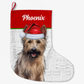 Weihnachten Berger Picard mit dem Namen des Hundes Großer Weihnachtsstrumpf (Vorderseite)