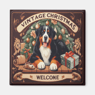 Weihnachten Berner Berg Hund Willkommen Magnet