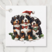 Weihnachten Berner Hunde Geschenkanhänger (Vorderseite)