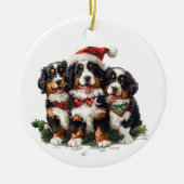 Weihnachten Berner Hunde Keramik Ornament (Vorne)