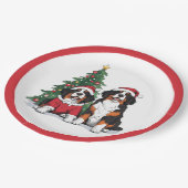 Weihnachten Berner Hunde Pappteller (Schrägansicht)