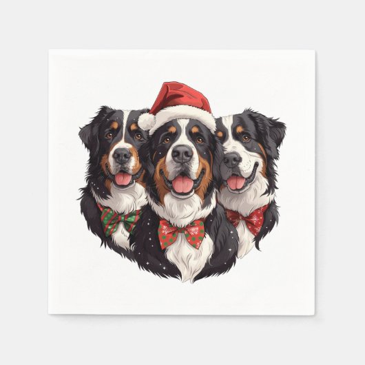 Weihnachten Berner Hunde Serviette (Vorderseite)