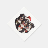 Weihnachten Berner Hunde Serviette (Ecke)