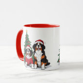 Weihnachten Berner Hunde Tasse (Vorderseite Links)