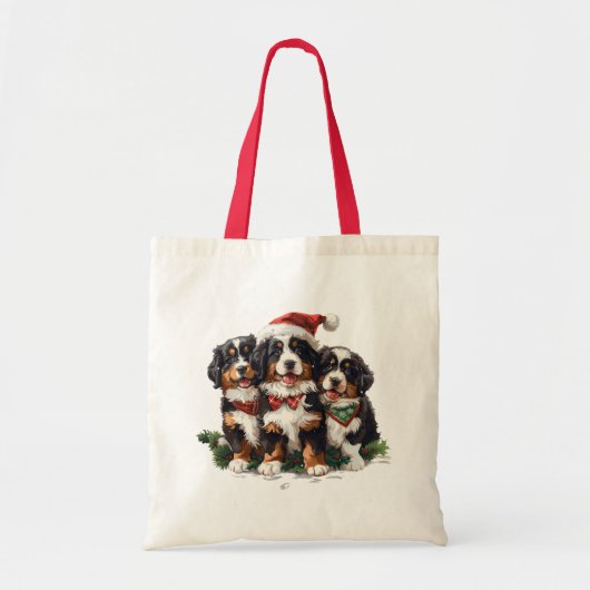 Weihnachten Berner Hunde Tragetasche (Vorne)