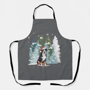 Weihnachten Berner Sennenhund Mutter Welpe Winter Schürze