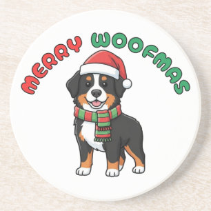 Weihnachten Bernese Hund Untersetzer: Frohe Woofma Getränkeuntersetzer
