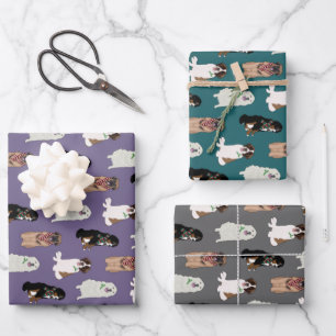 Weihnachten Bernese Leonberger St Bernard Pyrenäen Geschenkpapier Set