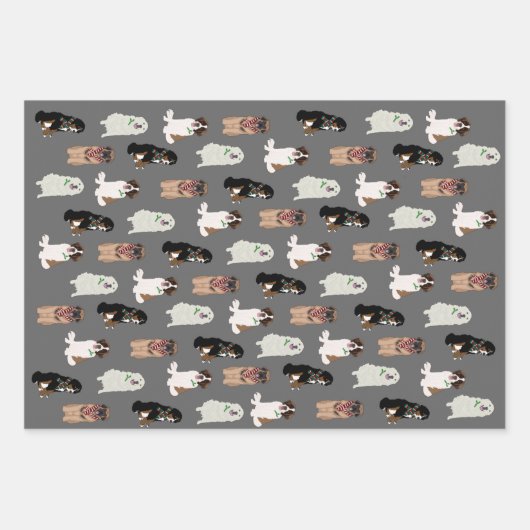 Weihnachten Bernese Leonberger St Bernard Pyrenäen Geschenkpapier Set (Vorderseite 3)
