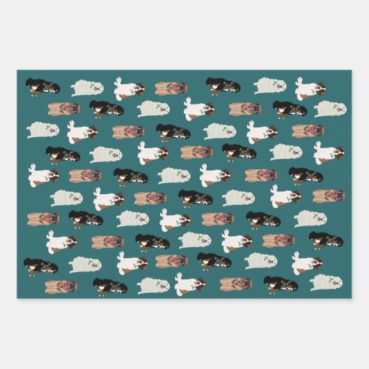 Weihnachten Bernese Leonberger St Bernard Pyrenäen Geschenkpapier Set (Vorderseite 2)