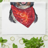 Weihnachten Bernese Mountain Dog Badetuch Geschirrtuch (Gefaltet)