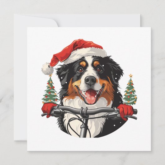 Weihnachten Bernese Mountain Dog Biking (Vorderseite)