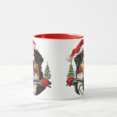 Weihnachten Bernese Mountain Dog Biking Tasse (Zentrum)