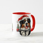 Weihnachten Bernese Mountain Dog Biking Tasse (VorderseiteRechts)