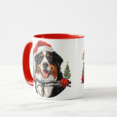 Weihnachten Bernese Mountain Dog Biking Tasse (Vorderseite Links)