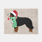Weihnachten Bernese Mountain Dog Burlap Fußmatte (Vorderseite)