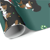 Weihnachten Bernese Mountain Dog Geschenkpapier (Rolleneckpunkt)