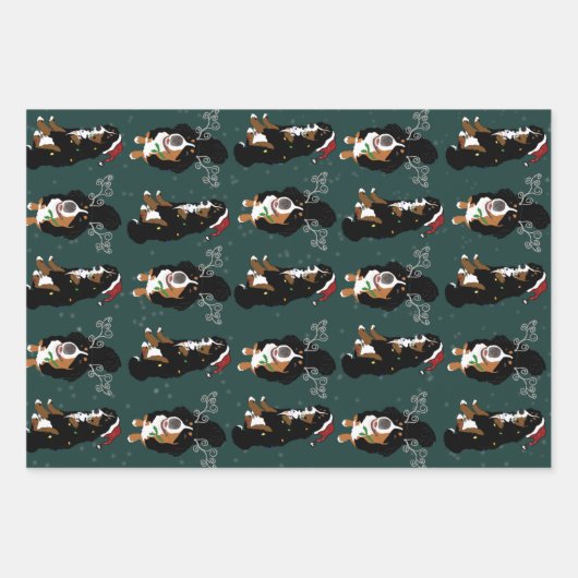 Weihnachten Bernese Mountain Dog Geschenkpapier Set (Vorderseite)