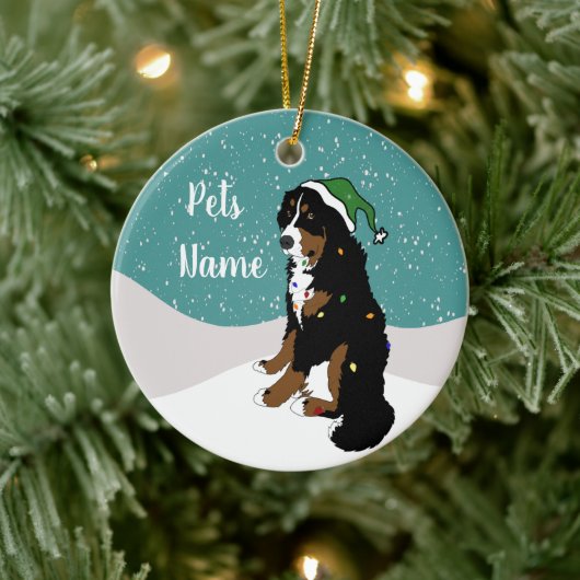 Weihnachten Bernese Mountain Dog Keramik Orlan Keramik Ornament (Baum)