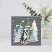 Weihnachten Bernese Mountain Dog Mama Welpe Winter (Stehend Vorderseite)