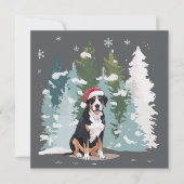 Weihnachten Bernese Mountain Dog Mama Welpe Winter (Vorderseite)