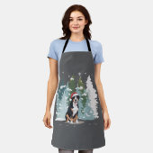 Weihnachten Bernese Mountain Dog Mama Welpe Winter Schürze (Getragen)