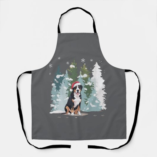 Weihnachten Bernese Mountain Dog Mama Welpe Winter Schürze (Vorderseite)